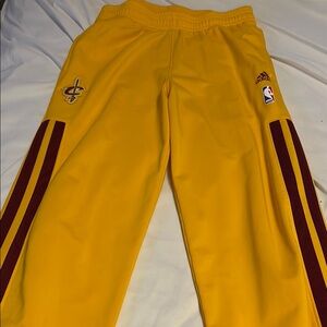 adidas Yellow Sweatpants with Elastic Waistband and Contrasting Stripes